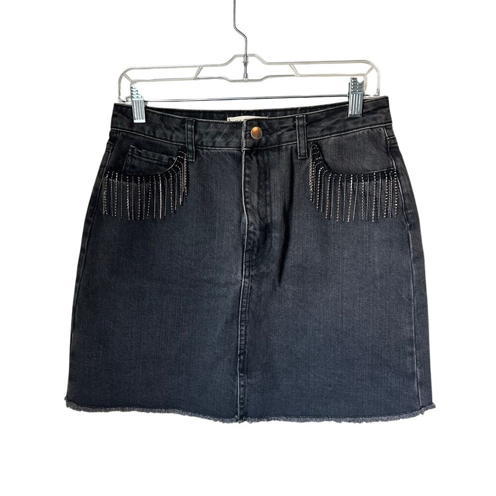 NWT Francesca's Harper Heritage Black Denim Skirt - Medium